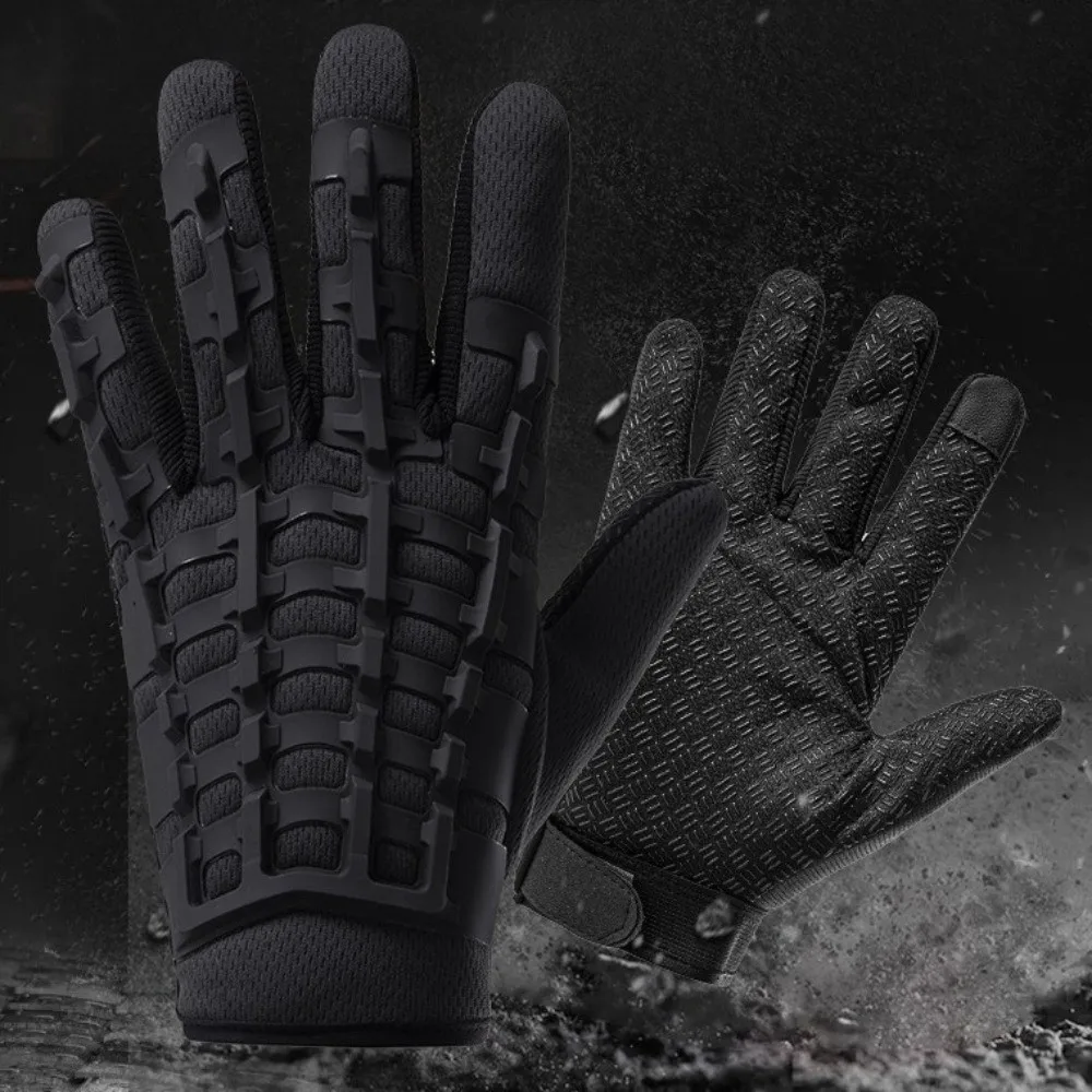 Protective Cycling Gloves Breathable Touch Screen Motorcycle Gloves Anti Slip Cut Resistant Full Finger Gloves Sport