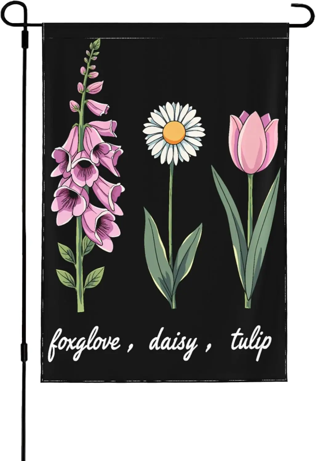 12.5'x18' FDT Floral Foxglove Daisy Tulip Garden Flags Resist Protest Flag for Outside Double Sided Lawn Signs Decor LLX