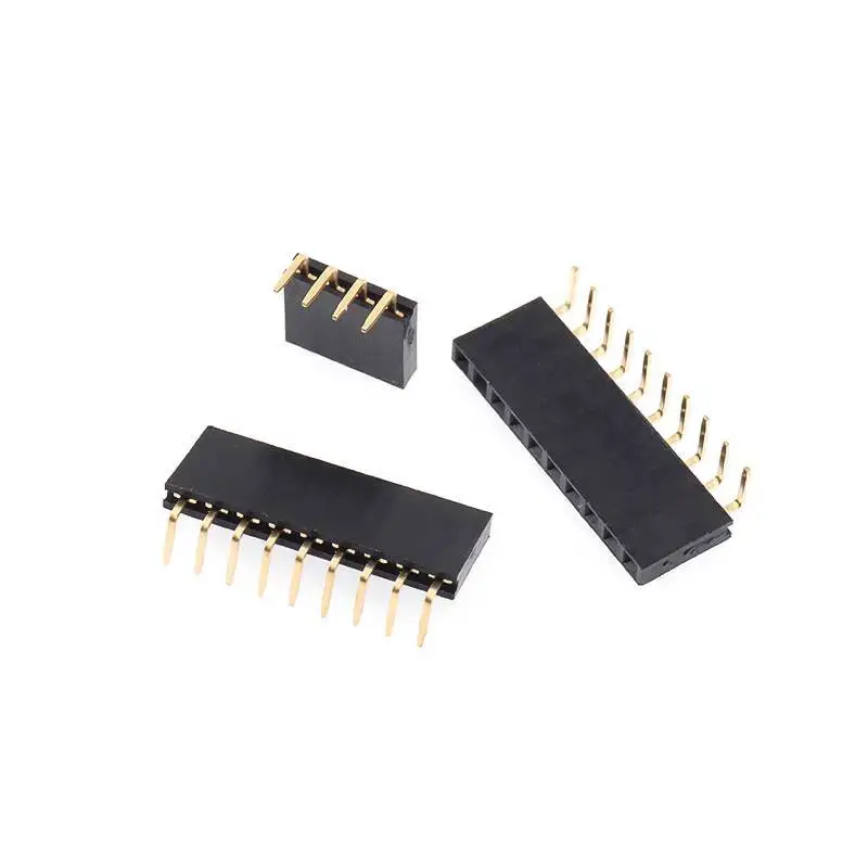 5~10~20 Stück 2,54 mm Rastermaß Einreihiger Buchsenstecker mit gebogenen Stiften, 90 Grad horizontal 1*2P 3P 4P 5P 6P 8P 1X40p – Detail 3