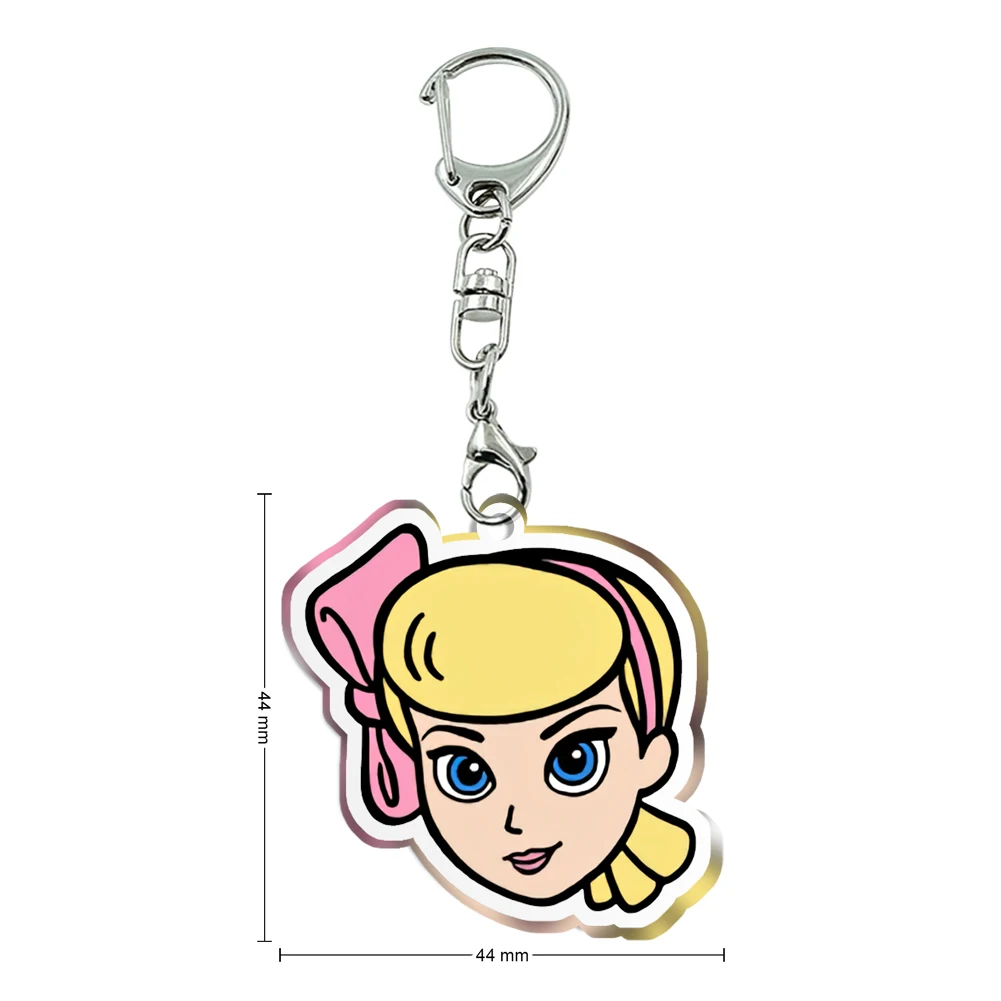 Disney-Porte-clés en acrylique transparent Toy Story Design, accessoires pour filles, pendentif ornement avec sac, petit cadeau, nouveau