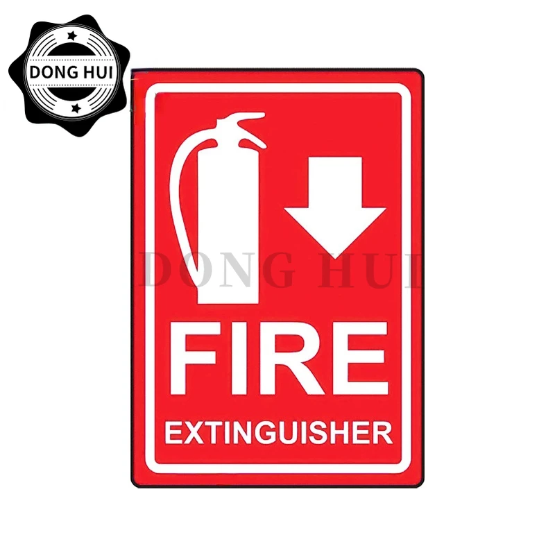 Warning Sign Decal Fire Extinguisher Sticker Fire Signs PVC Decal Waterproof for Public Facilities Factories Waterproof