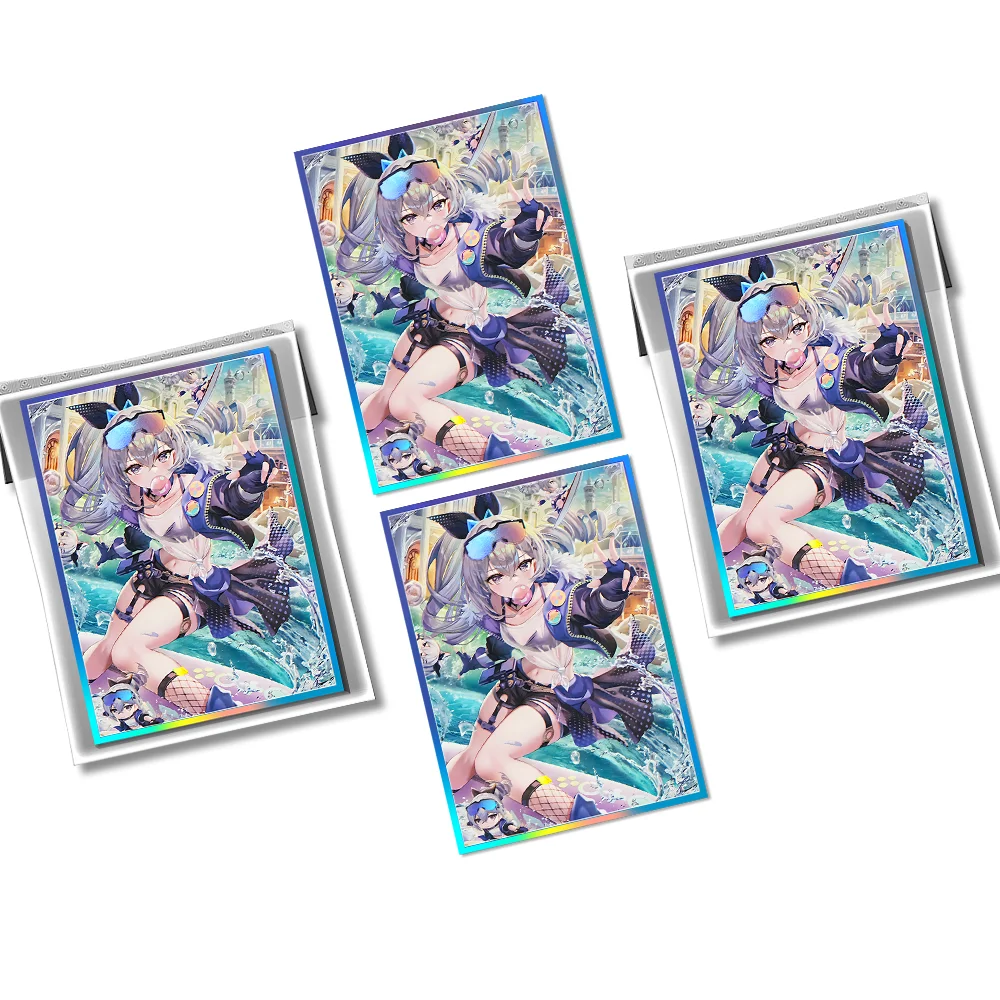 67X92mm 120PCS holographic Laser Anime Card Sleeves Cartoon Character Printing Deck Protector for MGT/PTCG Game Cards Excellent