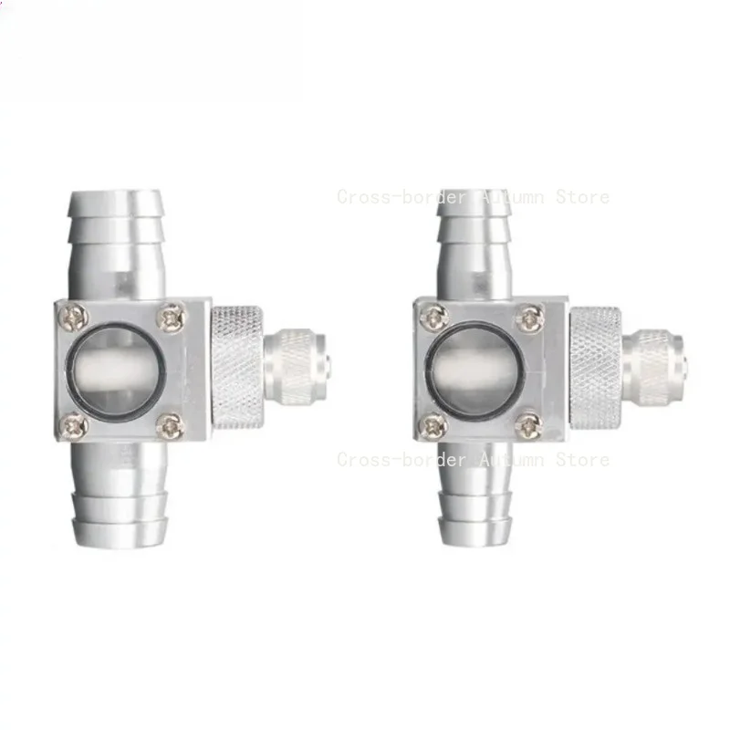 12/16mm Fish Tank CO2 Diffuser Silver Aluminum Alloy Counter Atomizer with Bubble Aquarium CO2 Atomizer CO2 Bubble Counter