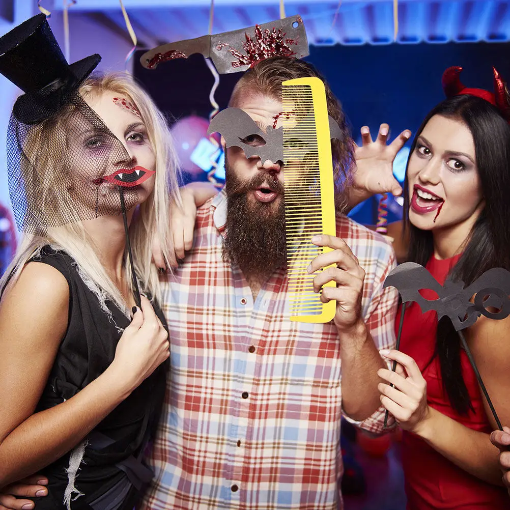 

2 шт. Гигантские большие расчески-реквизит, пластиковые, для клоунских костюмов, комедийных представлений, фотосессий, Хэллоуина, праздничные принадлежности