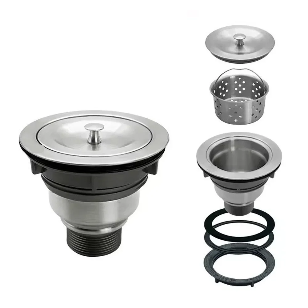 S Shaped Stainless Steel Kitchen Sink Drain Pipe with PP Pull Up Feature for Reliable Drainage and Standard Sink Installation