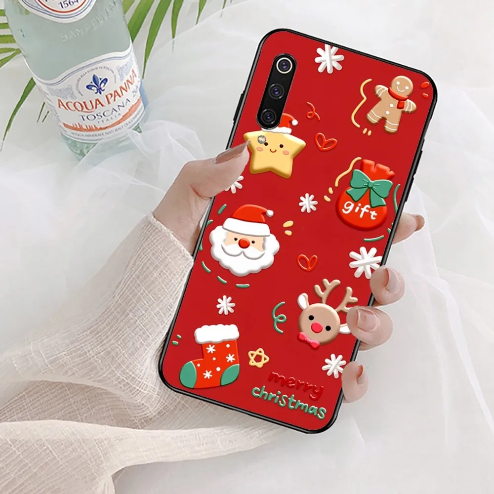 Christmas Cartoon New Year Gift Phone Case For Xiaomi Mi 5X 8 9 10 11 12 lite pro 10T PocoX3pro PocoM3 Note 10 pro lite