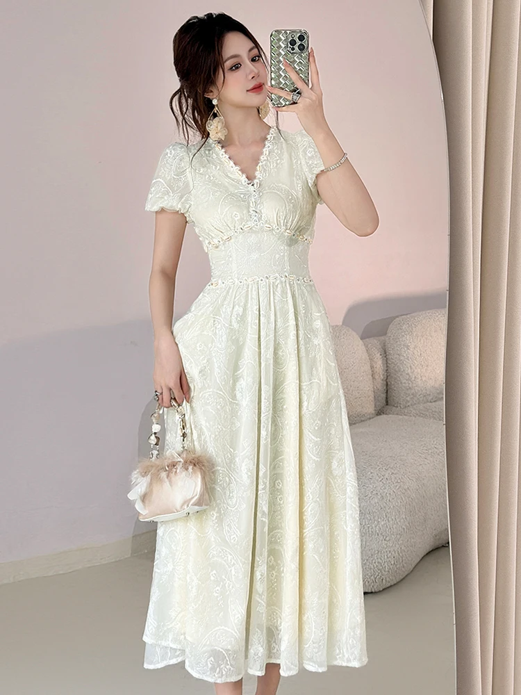 Frauen Kleidung Stickerei Blume Spitze V-ausschnitt Korsett A-Line Abendkleid Elegante Dame Mode Party Prom Vestidos Fiesta Robe Neue