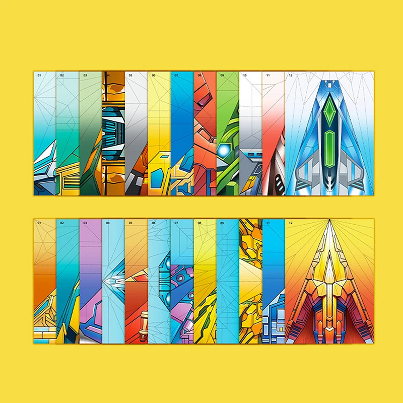 1set Paper Airplane Origami Belt Tutorial For Children Fun Handmade Three-dimensional Airplane For Baby Educational Toys