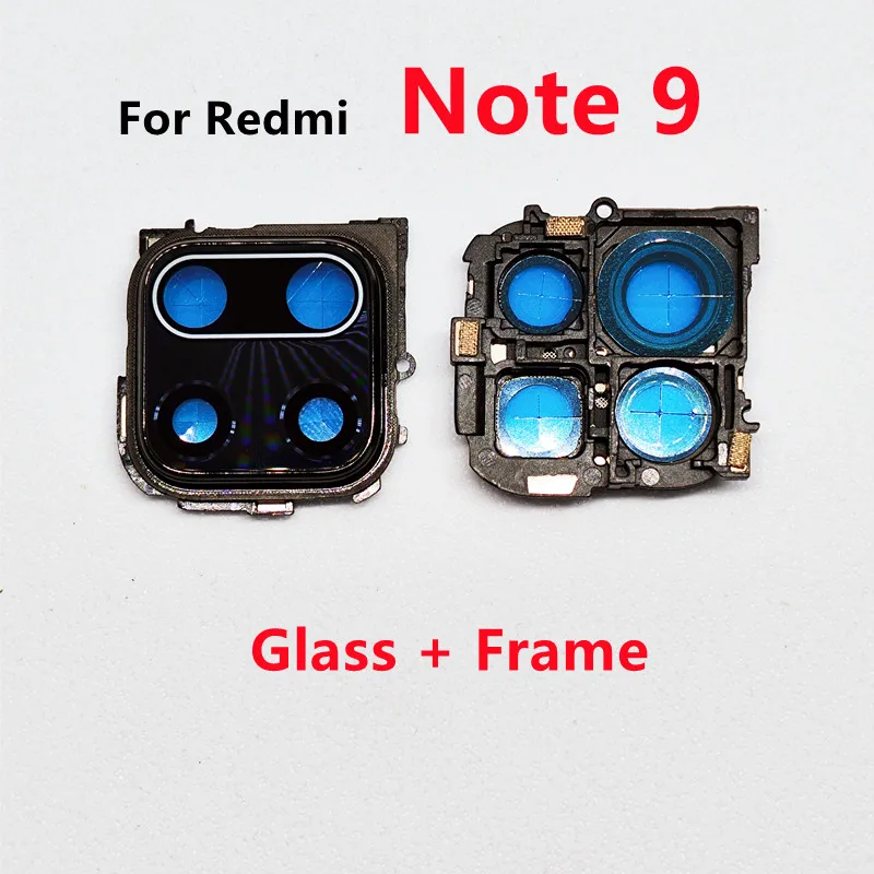 For Xiaomi Redmi Note 9 Pro Max 9S Global Version Rear Back Camera Glass Lens+Frame Holder Replacement Parts