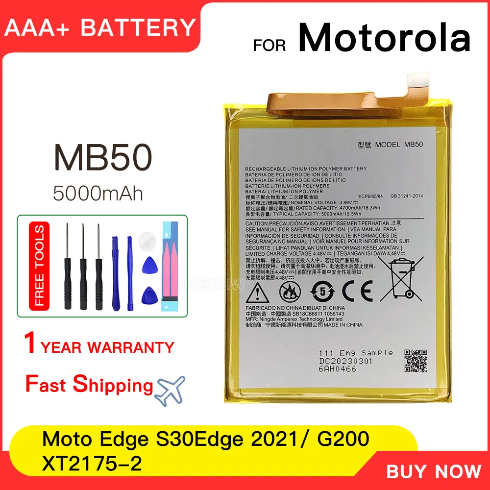 

100% genuine MB50 High Quality Replacement Battery For Motorola EDGE MB-50 5000mAh Mobile Replacement Batteries Batteria