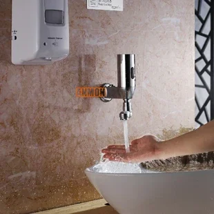 Contact-free intelligent induction cold and hot faucet thickening of commercial wall-mounted automatic induction faucet