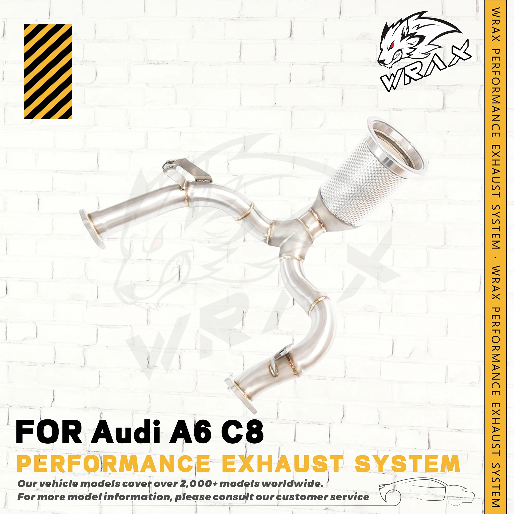 

WRAX Downpipe Exhaust For Audi A6 C8 High Performance Tuning Kit — Available in Catalyzed or Catless Downpipe car accessories
