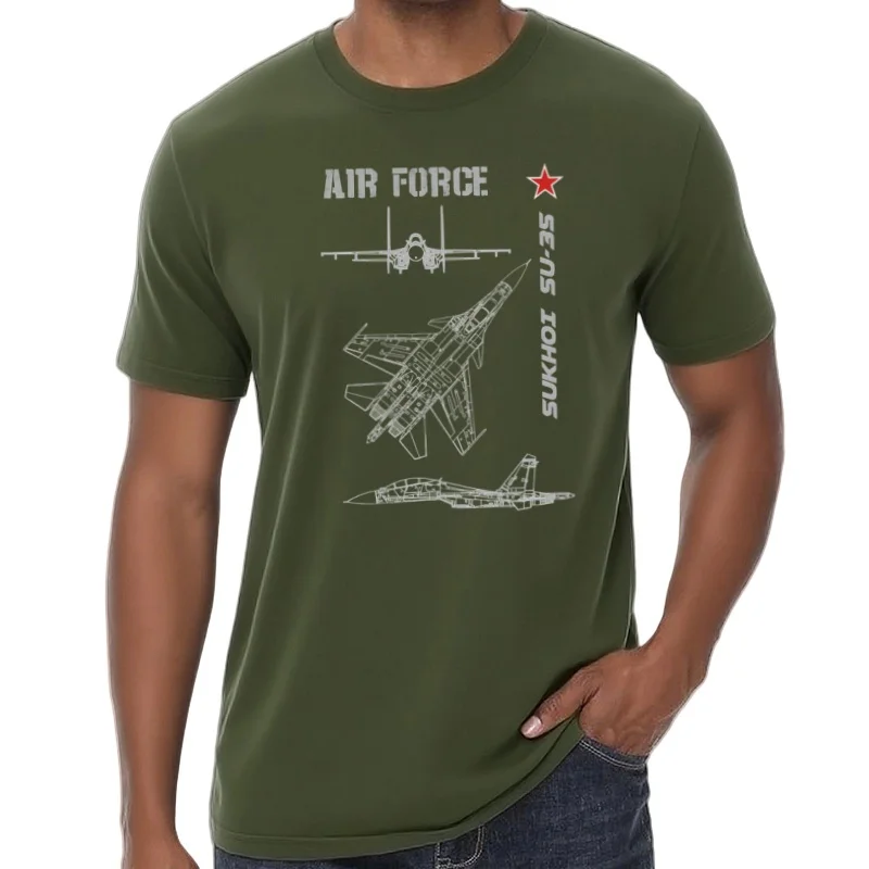 T-shirt de combattant Liban tirôle russe Sukhoi Su-35  fouteuse 100% coton à col rond manch court T-shirt