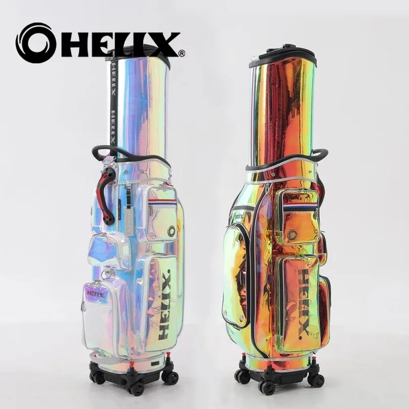 

HELIX Bling Retractable Golf Bags for Women with Wheels, Waterproof Golf Cart Bag with 12 Capacity Pockets