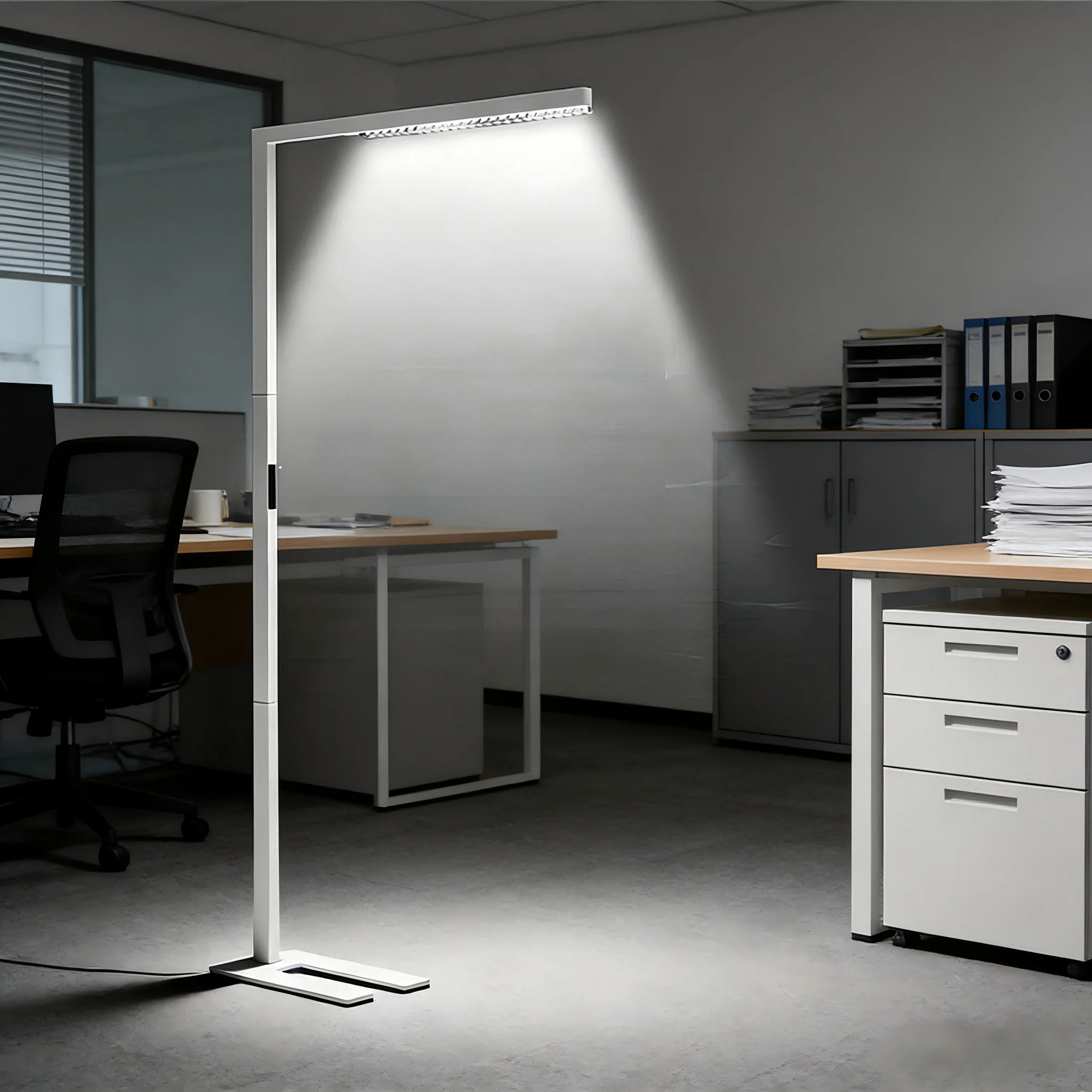 Floor lamp, intelligent work lighting, full spectrum LED desk lamp, luxury modern reading lamp, simple metal material, suitable