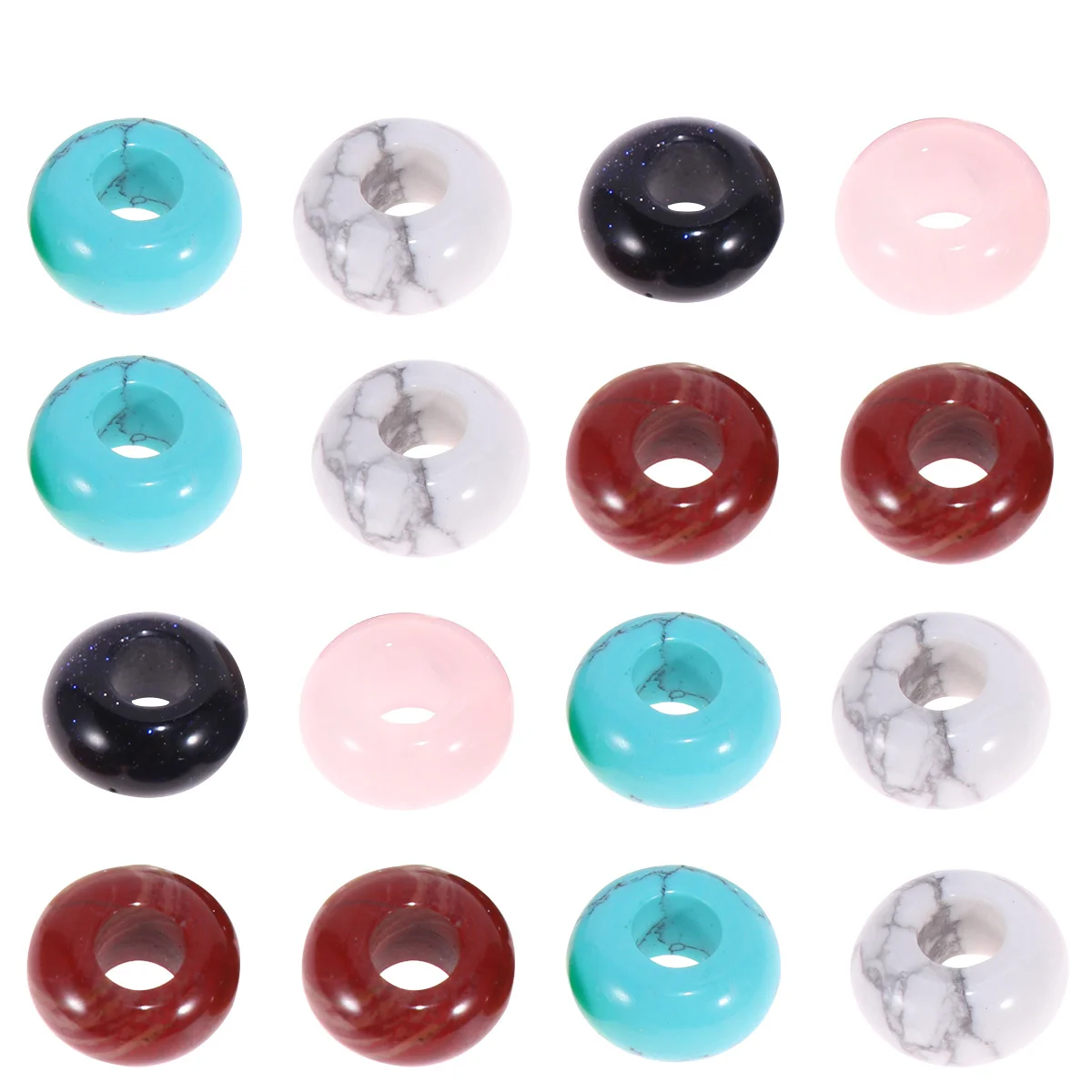 

20 шт., круглые свободные бусины из натурального агата с большим отверстием, гладкая поверхность, ювелирные аксессуары «сделай сам», креативные наборы для бисера, бусины «сделай сам»
