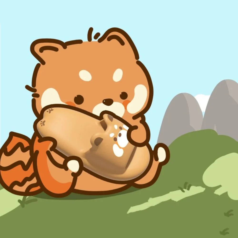 Gezellige creatieve rode panda pantoffels zachte bodem antislip rode panda EVA pantoffels cartoon schattige kawaii dierglijbanen unisex