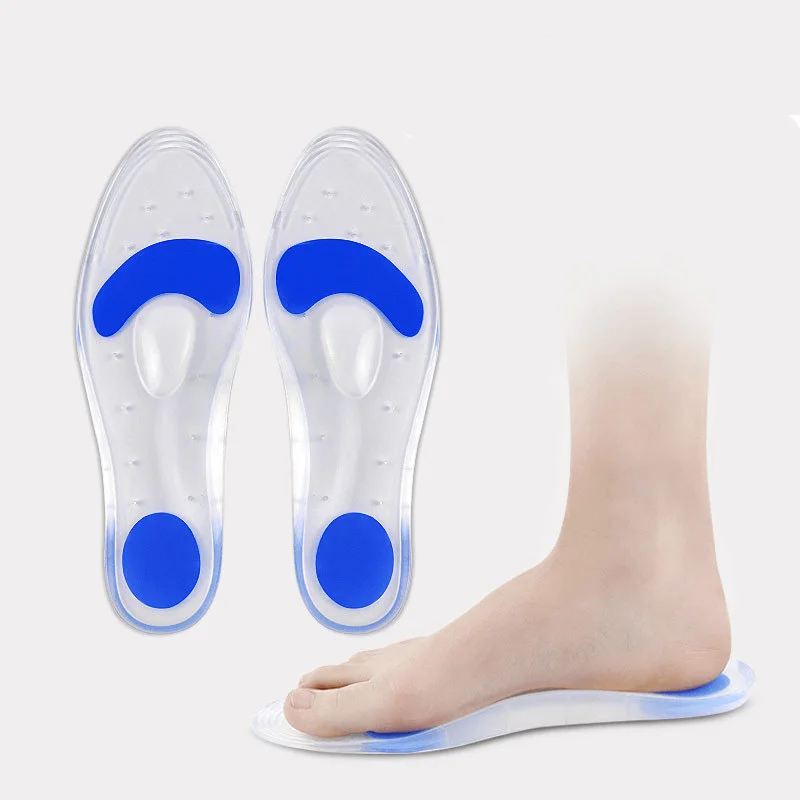 14Pcs=7Pairs Arch Support Shoe Pad Silicone Orthotic Insole Sport Running Gel Insert Foot Care Tool Massaging Cushion Size 35-44