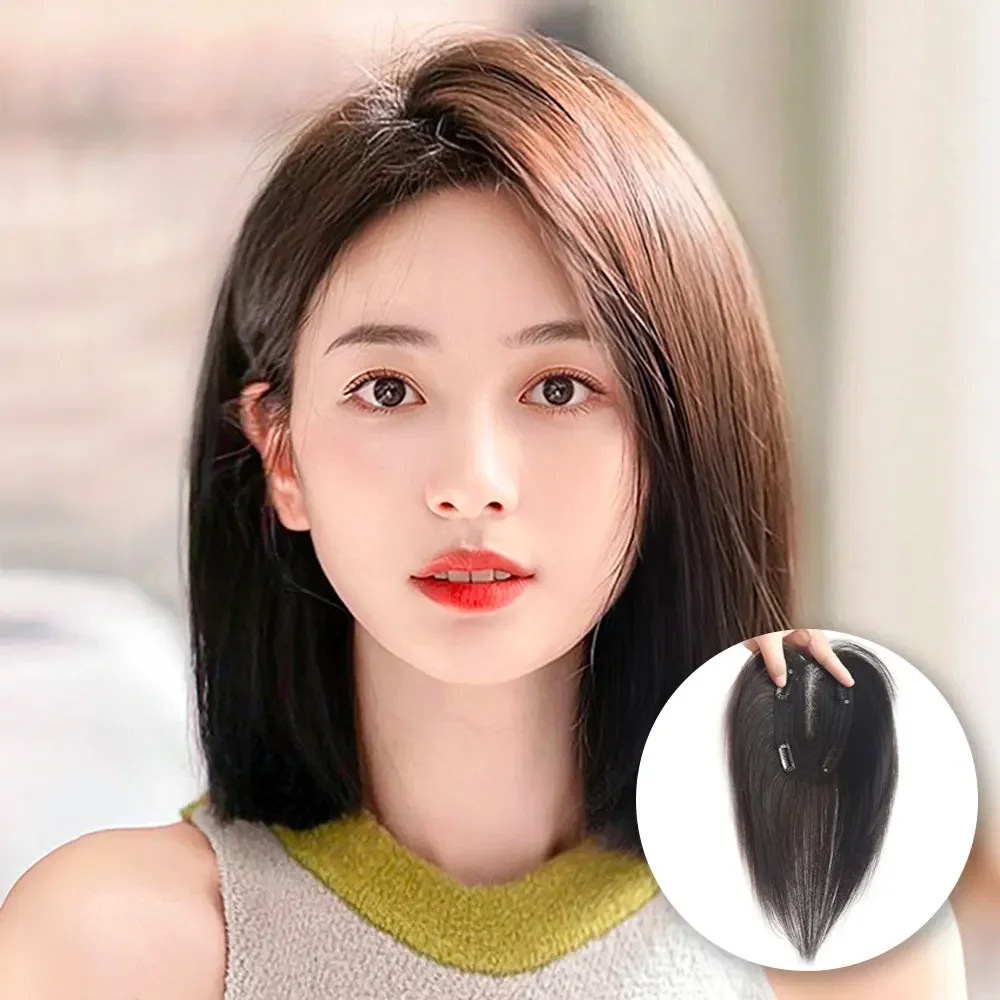 Invisible black swan real hair, top wig patch for women with increased hair volume, fluffy and breathable without damaging hair,