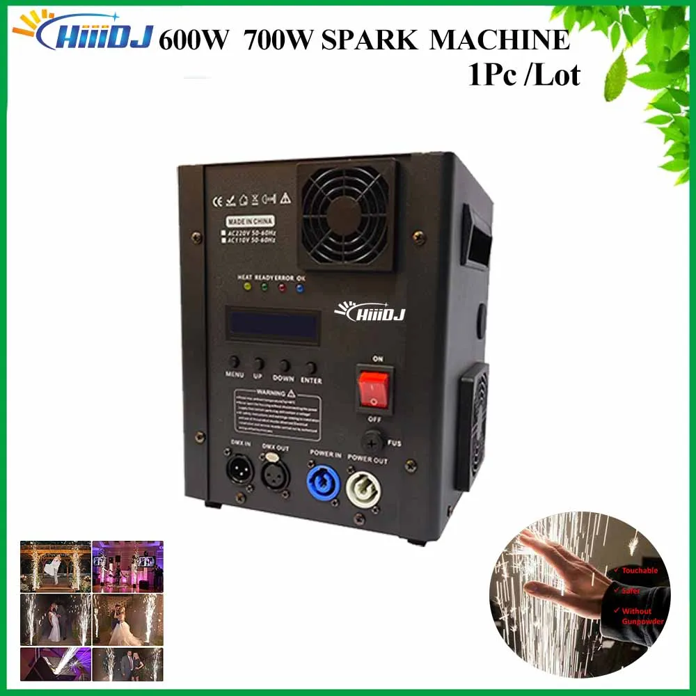 1Pc 700w 600W Cold Spark Machine macchina per fuochi d'artificio a freddo fontana Stage Sparkler DJ Ti Power