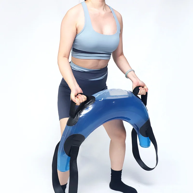 근육 훈련 아쿠아 백, 4개의 핸들이 있는 역도 가방 무게 15kg, 물이 채워진 역도 샌드백, 휴대용 체육관 장비