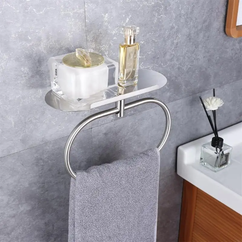 

Contemporary Wall Mounted Towel Rings Equipped with Steel Frame Enhancing Bathroom Aesthetics for Household Use