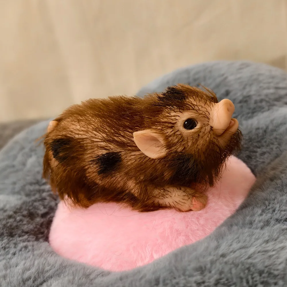 5 Inch Silicone Piglet Soft Cute Mini Realistic Animals with Accessories Lifelike Reborn Newborn Pig Doll Decompression Toy Gift