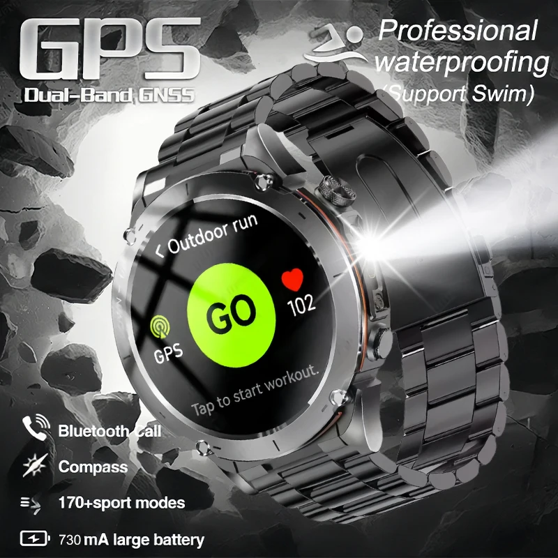 

2025 For Huawei Stratos 4 GPS Smartwatch 1.43"AMOLED HD Screen Compass Barometric Altimeter Flashlight Voice Calling Smart Watch