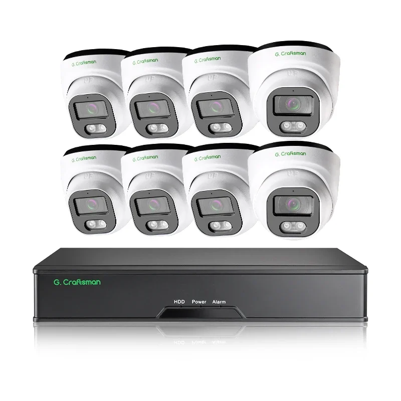 

GAC-HFI-M6G-K8 Gcraftsman POE IP CCTV security NVR Camera System Outdoor Night Vision 8 Channel P2P Home Surveillance Kit APP