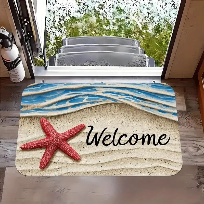 

Retro Boat Anchor Door Mat Anti-soil Easy to Maintain Batoom Foot Mat Polyester Fiber French Chinese Sle Home Carpet