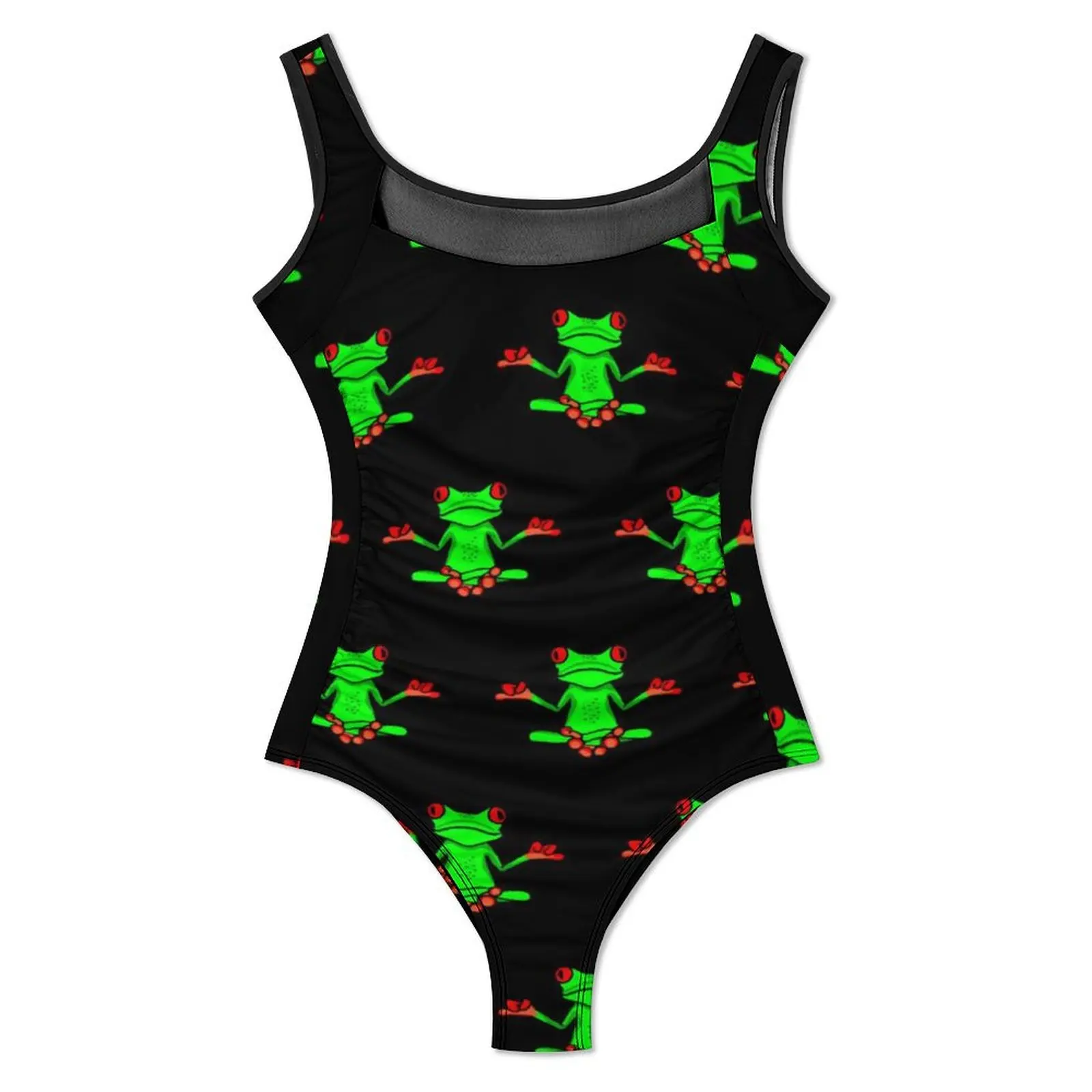 Zen Tree Frog Swimsuit Funny Animal Print Push Up Swimwear One Piece Holiday Surf Monokini Bodysuit Sexy Graphic Beach Outfits