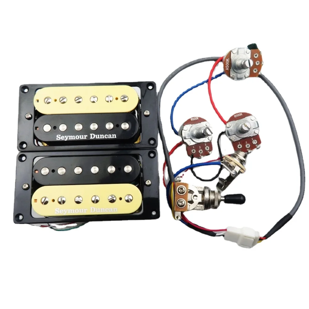 

Hot Rodded Guitar Pickups Humbucker Pickups 4C With Wiring Harness 2V1T Set Electric Guitar Pickups