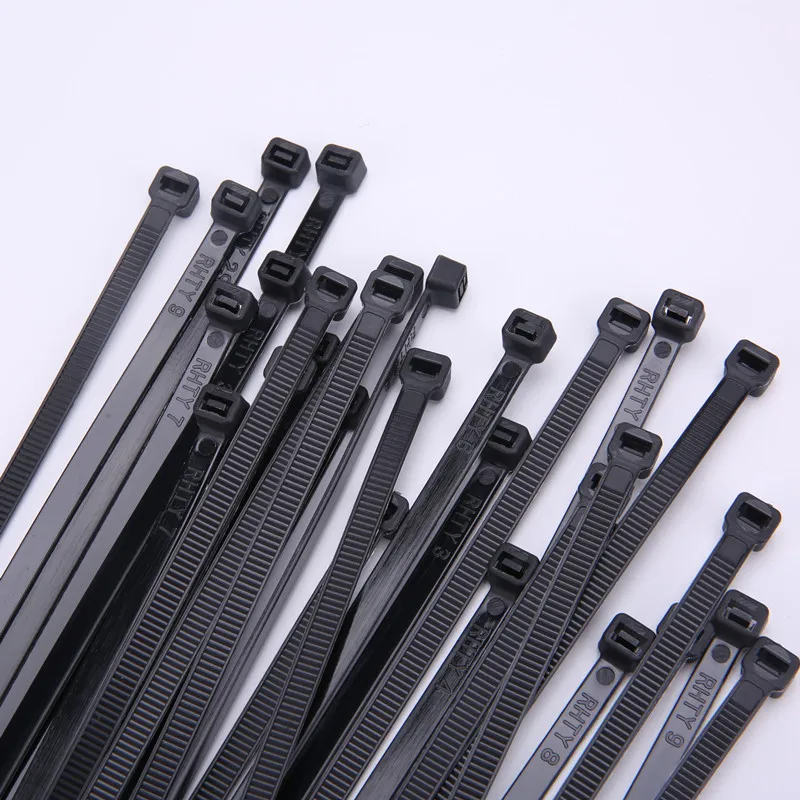 Auto-bloqueio plástico nylon gravata 100 PCS preto 5x300cable tie fixação ring4x200 cabo laço zip wraps cinta nylon cabo tie set