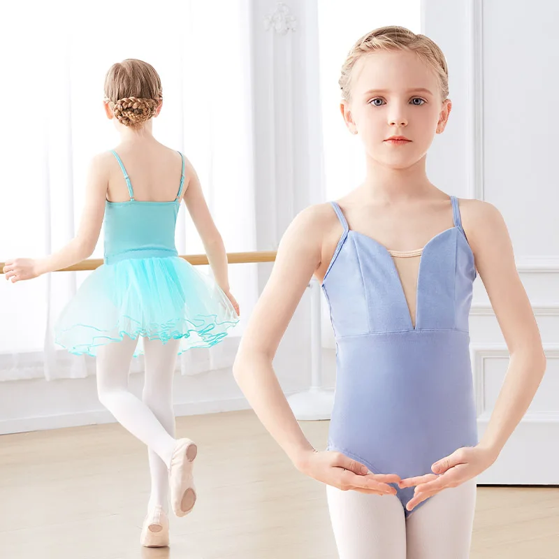 Mädchen Ballett Trikots Kinder Gymnastik Trikot Baumwolle Leibchen Riemen Tanz Trikot Ballett Cotumes Tanz Bodysuit für Mädchen
