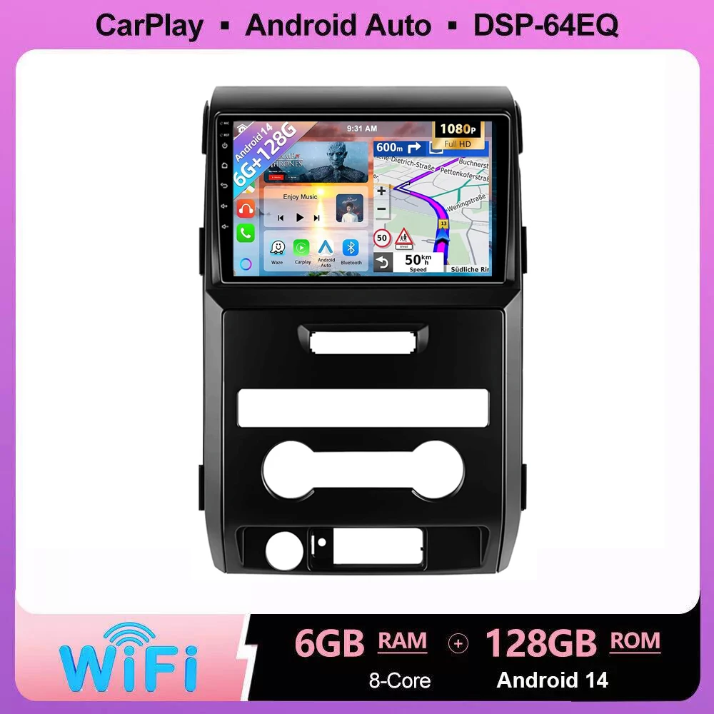 

Wireless CarPlay Android Auto Radio For Ford F150 P415 Raptor 2008 2009 - 2014 Stereo Car Multimedia Video Player GPS Navigation