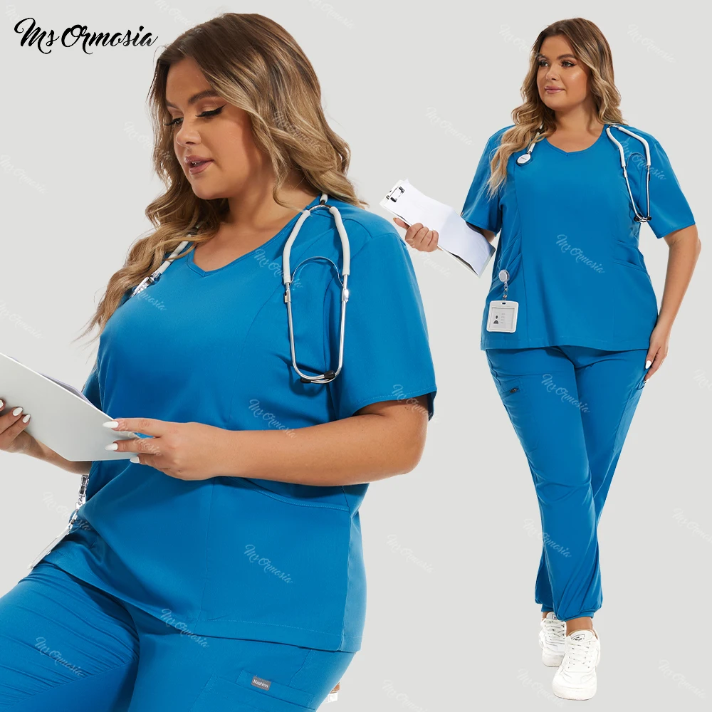 

Beauty Spa Workwear Hospital Scrubs Sets Nurse Accessories Medical Clothing for Women Nursing Uniforms Dental Clinic Tops Pants