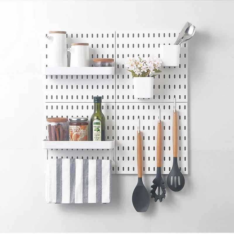 DIY Pegboard Accessories Kitchen Organization No Drill Hanging Shelf Storage Hooks Wall Organizer Crafts For Garage Room