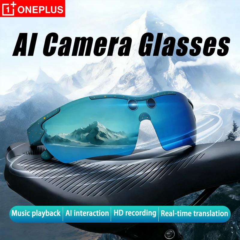 OnePlus 800W Pixel AI Intelligent Glasses Sports Cycling Glasses Smart Photography Video Record Real Time Translation Glasses