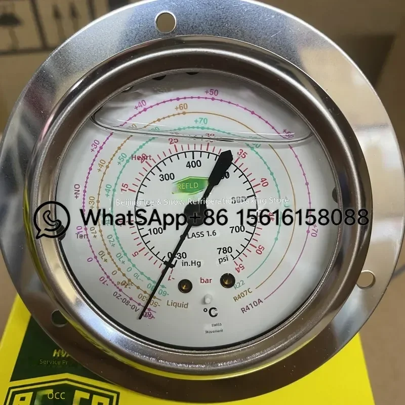 Original REFCO Axis Radial Pressure Gauge R22 R134a Refrigeration Air Conditioning High Low Pressure Oil Gauge Model Number