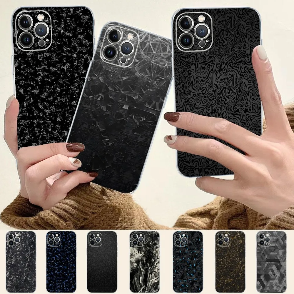 F-Forged Carbon C-Celular Phone Case For iPhone 16 15 14 13 12 Mini 11 Pro XS Max X XR SE 6 7 8 Plus Soft Silicone Cover