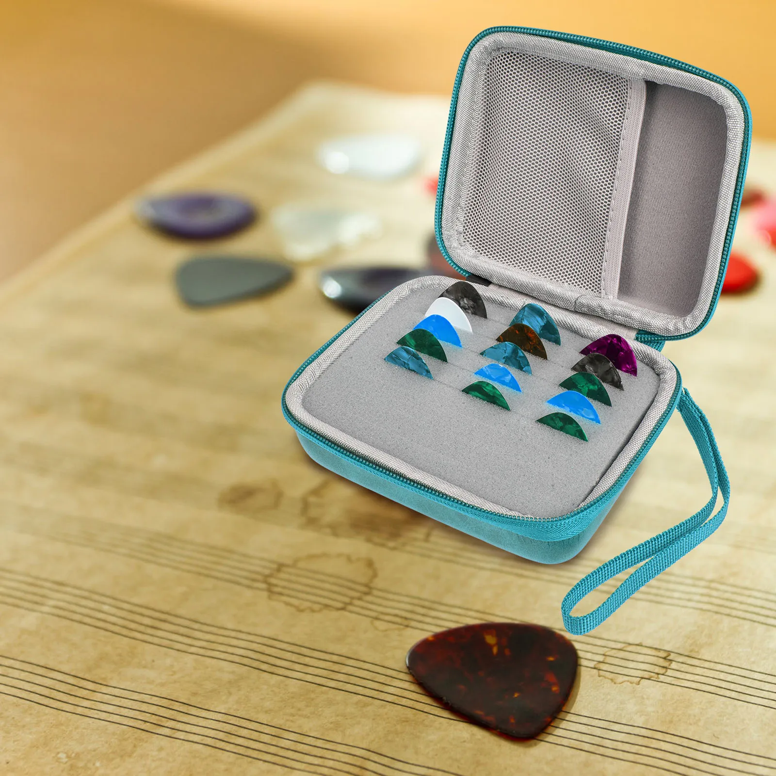

1 set 1 Set Picks Plectrum Holder Storage Bag Premium Folk Electric Guitar Pick Durable Portable Stringed Instrument Parts
