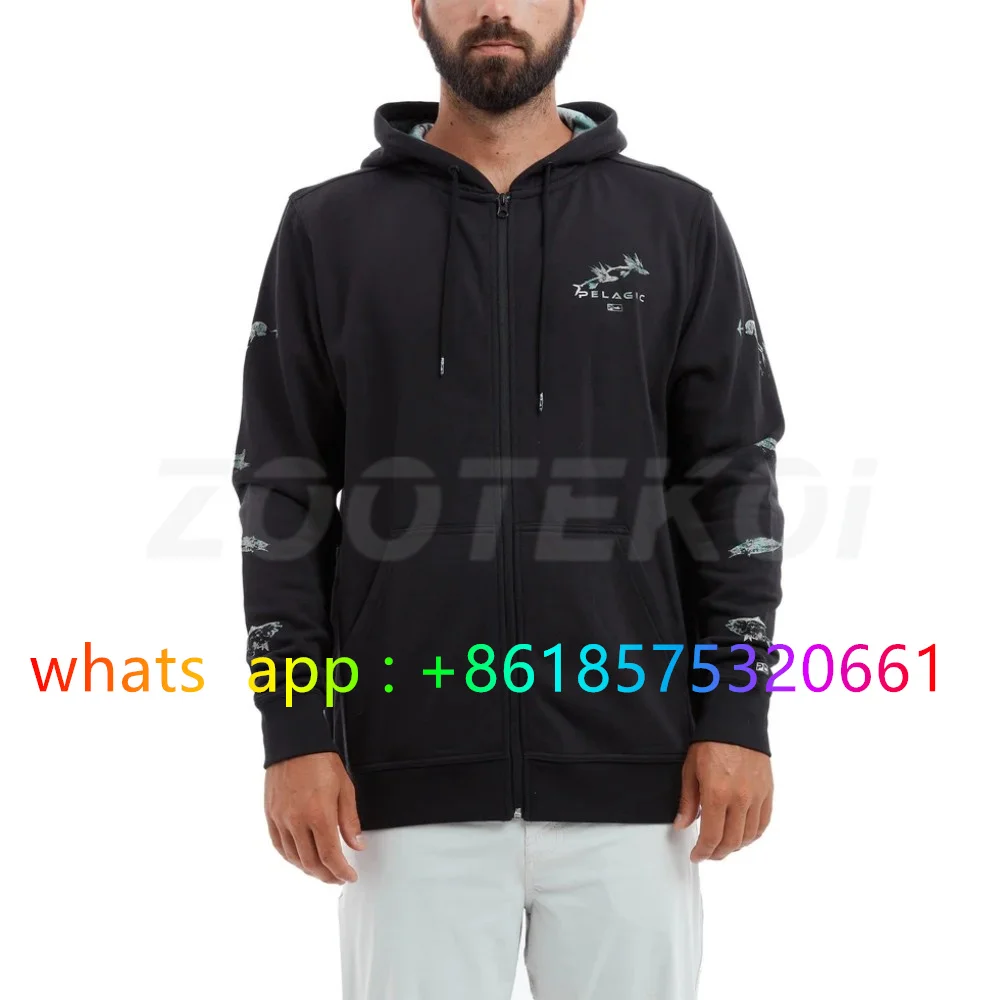 

Fishing Hoodie Men Full Zip Fleece Hoodie Fishing Gear Fishing Gear Equipment Winter Warm Hooded Sweater Sweatshirt De Pesca