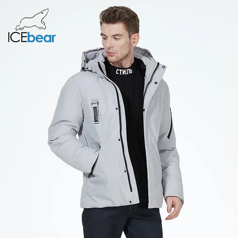 ICEbear-Jaqueta masculina com capuz, à prova de vento e quente, Parka masculina, roupa essencial, elegante, inverno, MWD21926I, 2023