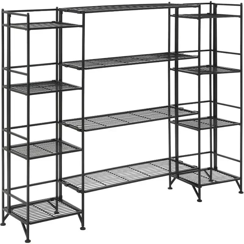 

Xtra Storage 4-Tier Folding Metal Shelves, Storage Rack for Living Room, Office, Study, Bedroom, Garage,