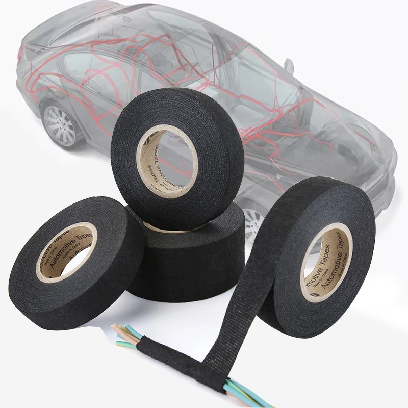 25/15M Heat-resistant Adhesive Cloth Fabric Tape For Automobile Cable Harness Wiring Loom Protection Electrical Insulation Tape