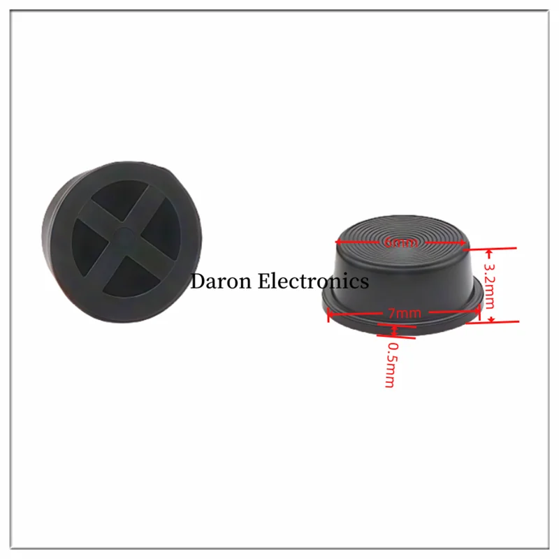 Capuchon de clé en plastique noir Non perforé 6*3.2mm Appuyez sur la clé de l'interrupteur