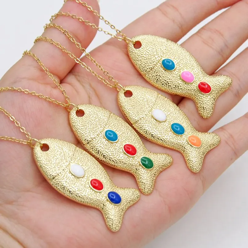 

Nautical Oval Copper Gold Color Chain Necklace 18+2inch Jewelry Special Gift For Women