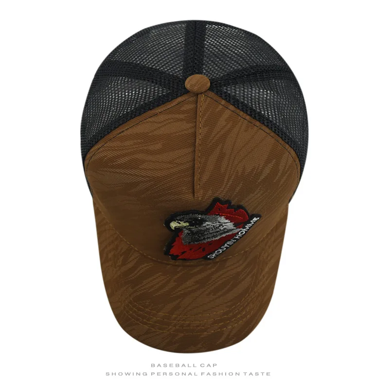 1 Atmungsaktive, sonnenschützende Baseballkappe mit Adler-Stickerei, personalisiertes Design, unisex, geeignet für den täglichen, lässigen Gebrauch im Freien, Sonnenschutz-Netzkappe, Geschenk für Feiertage. – Detail 14