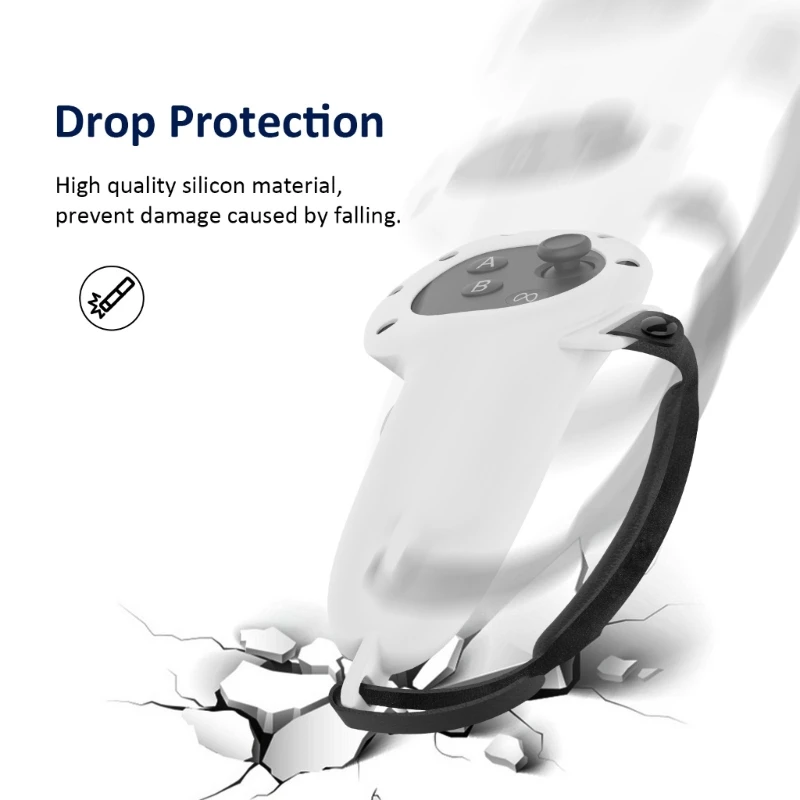 Secure Grip and Sweat Absorption for Meta Quest 3 Controller Silicone Sleeve Drop Shipping