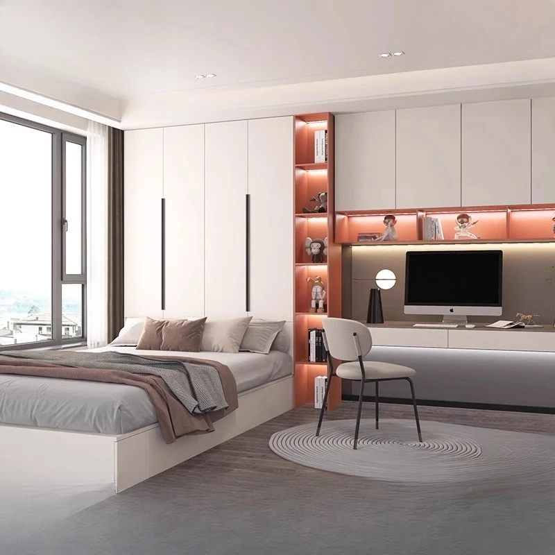 

Japanese-style solid wood tatami is customized as a whole, mattress is customized to any size, wardrobe is integrated, and the o